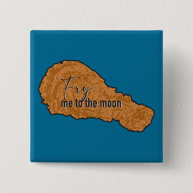 Macaron Carré 5 Cm Frappe-moi au bouton de la lune (Devant)