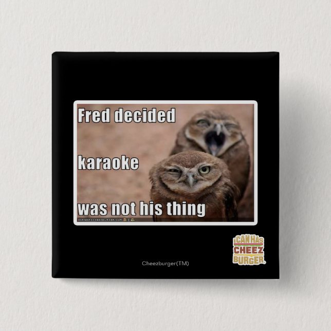 Macaron Carré 5 Cm Fred a décidé (Devant)