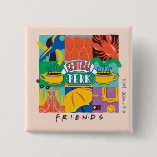 Macaron Carré 5 Cm FRIENDS™   Central Perk Graphique Vibrant