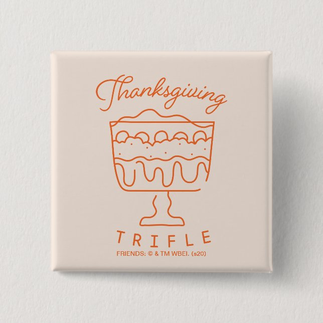 Macaron Carré 5 Cm FRIENDS™ | Dinde de Thanksgiving (Devant)