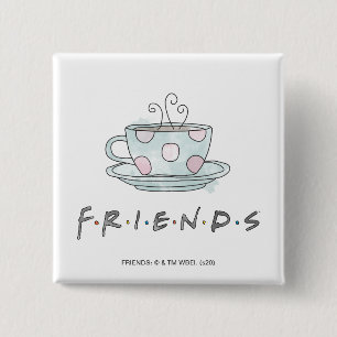 Macaron Carré 5 Cm FRIENDS™ Tasse à café Aquarelle
