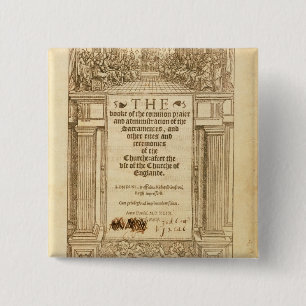 Macaron Carré 5 Cm Frontispice 'du livre de Prayer commun