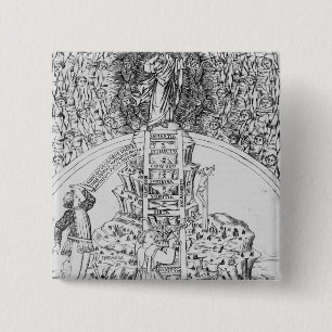 Macaron Carré 5 Cm Frontispice vers la "IL Monte Sancto di Dio", 1477