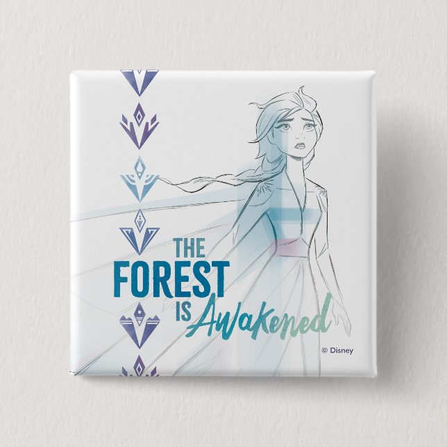 Macaron Carré 5 Cm Frozen 2 : La Forêt Est Éveillée (Devant)