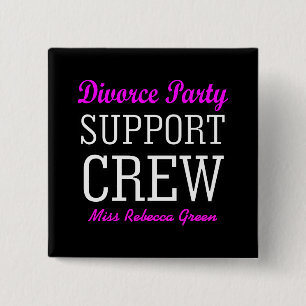 Macaron Carré 5 Cm Fun Girls Night Out équipe de soutien Divorce Part