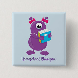 Macaron Carré 5 Cm Fun Purple Monster Homeschool Champion