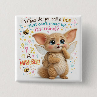 Macaron Carré 5 Cm Funny Bee Dad Joke