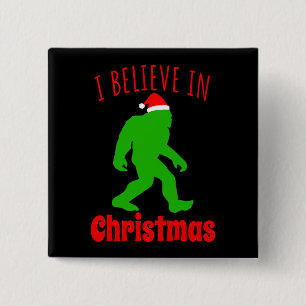 Macaron Carré 5 Cm Funny Bigfoot Je Crois En Noël