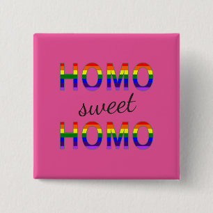 Macaron Carré 5 Cm Funny Gay Homo Doux Homo Arc-en-ciel Couleurs