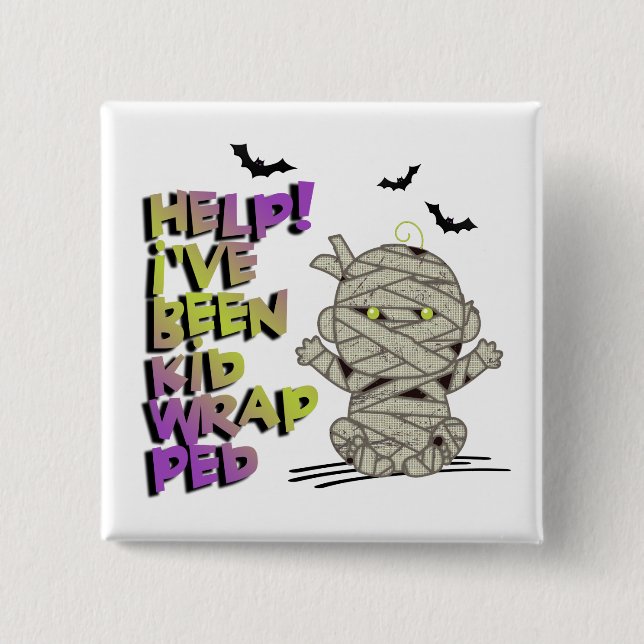 Macaron Carré 5 Cm Funny Kidwrapped maman bébé vert ID683 (Devant)