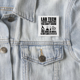 Macaron Carré 5 Cm Funny lab tech cite laboratoire technicien humour