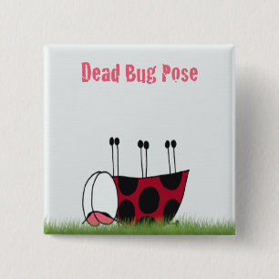 Macaron Carré 5 Cm Funny Ladybug Dead Bug Yoga Pose