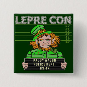 Macaron Carré 5 Cm Funny Leprechaun Leprecon Mugshot