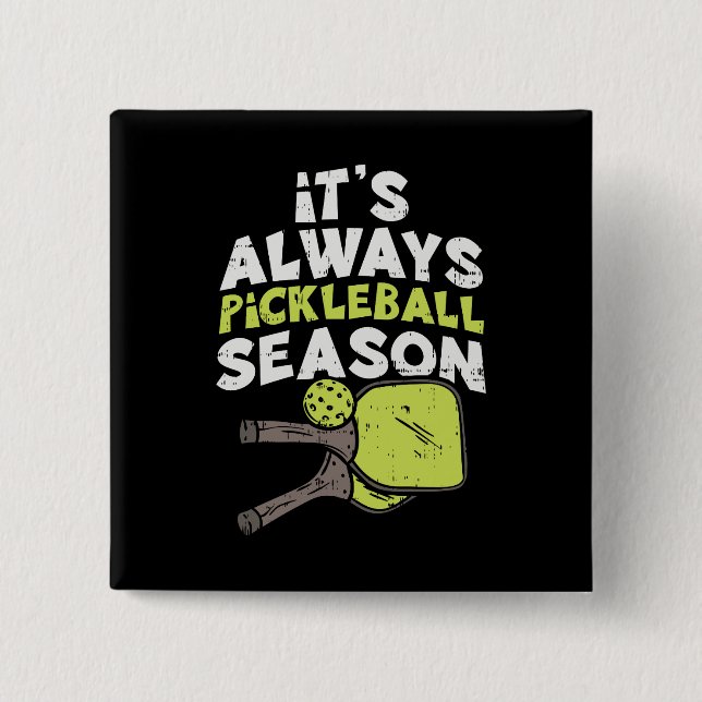 Macaron Carré 5 Cm Funny Pickleball (Devant)