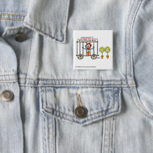 Macaron Carré 5 Cm Funny Wildflowers Cartoon Button