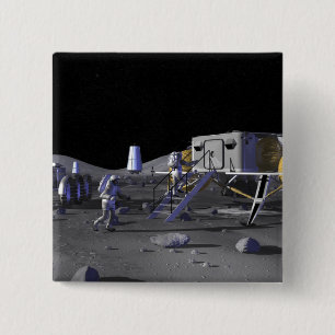 Macaron Carré 5 Cm Futures missions 13 d'exploration d'espace