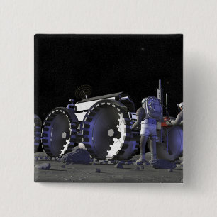 Macaron Carré 5 Cm Futures missions 9 d'exploration d'espace