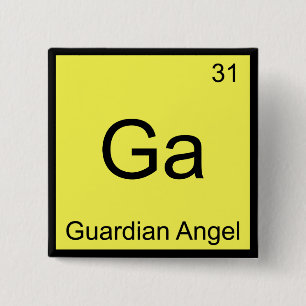 Macaron Carré 5 Cm Ga - Ange Gardien Symbole d'élément de chimie drôl