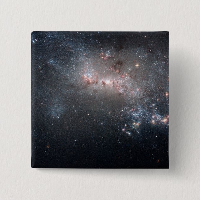 Macaron Carré 5 Cm Galaxie irrégulière naine magellanique NGC 4449 (Devant)