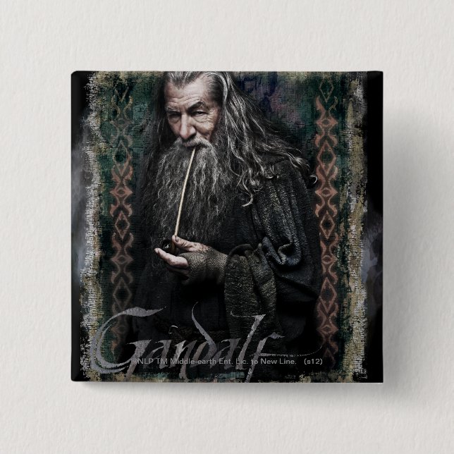 Macaron Carré 5 Cm Gandalf Avec nom (Devant)