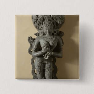 Macaron Carré 5 Cm Ganga, déesse qui personnifie la rivière sacrée