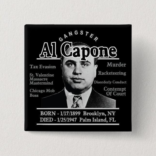 Macaron Carré 5 Cm Gangster Al Capone (Devant)