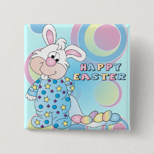 Macaron Carré 5 Cm Garçon doux heureux de lapin de Pâques avec des