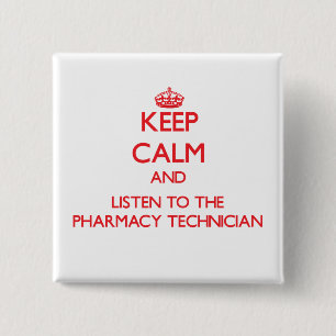 Macaron Carré 5 Cm Gardez le calme et écoutez le technicien de