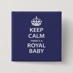 Macaron Carré 5 Cm Gardez le calme il y a un bébé royal
