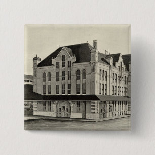 Macaron Carré 5 Cm Gare de Concord et chemin de fer Montréal, Concord