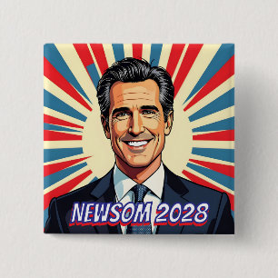 Macaron Carré 5 Cm Gavin Newsom   Le gouverneur favori de Californie