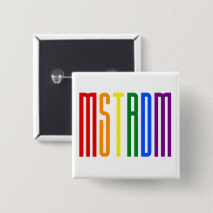 Macaron Carré 5 Cm Gay pride de typographie du drapeau LGBT Rainbow