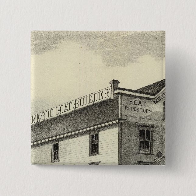 Macaron Carré 5 Cm GC Ormerod, Boat Builder, Asbury Park, NJ (Devant)