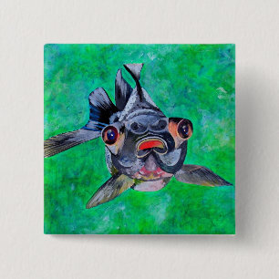 Macaron Carré 5 Cm Geeky Blackmoor Goldfish With Telescopic Eyes