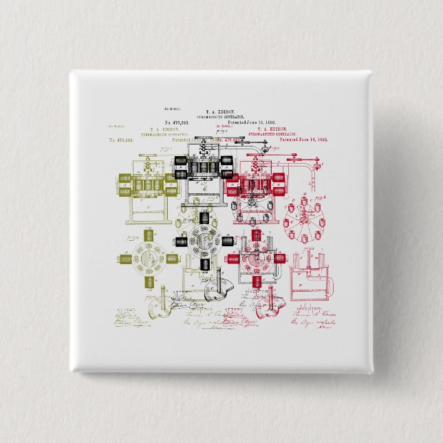 Macaron Carré 5 Cm Générateur d'Edison (Devant)