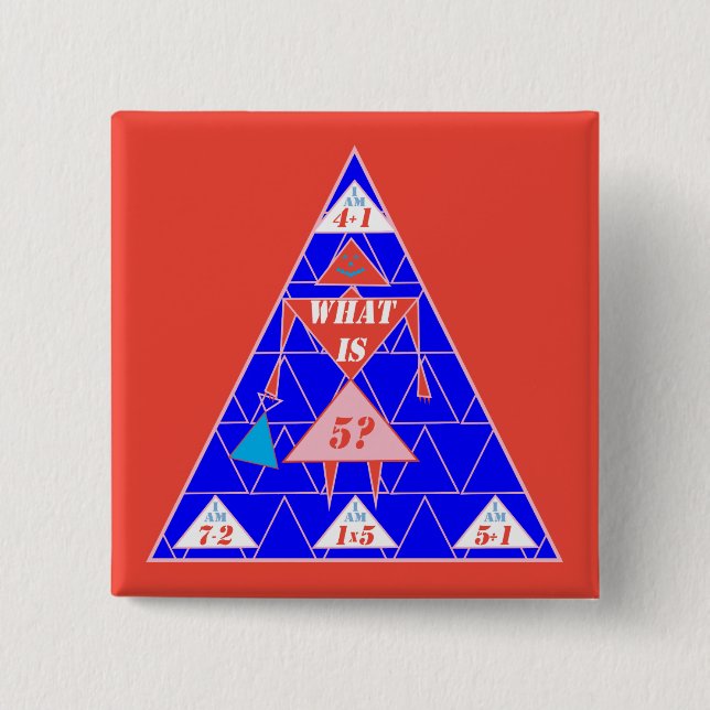 Macaron Carré 5 Cm Géométrie-Bouton-Triangle-Âge 5 (Devant)