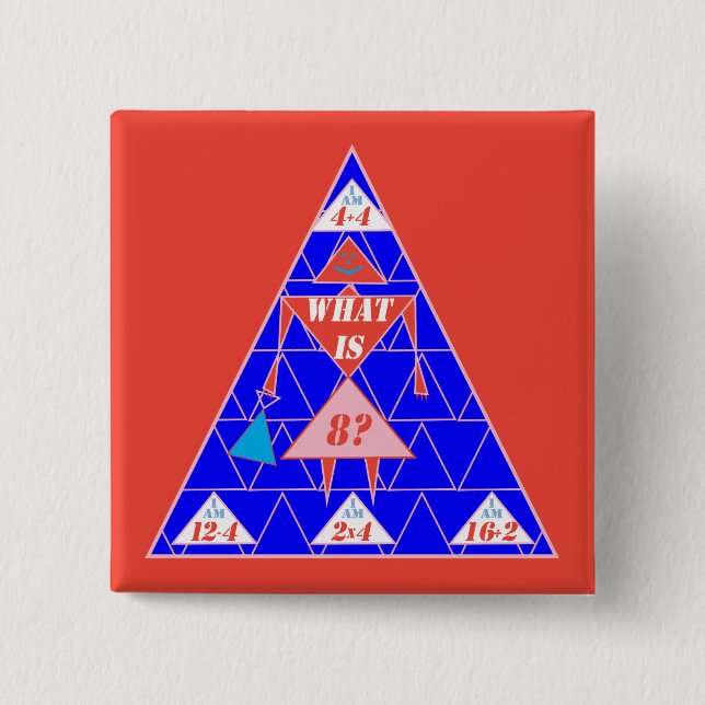 Macaron Carré 5 Cm Géométrie-Bouton-Triangle-Âge 8 (Devant)