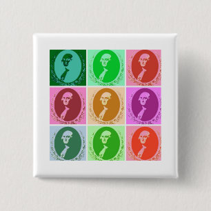 Macaron Carré 5 Cm George Washington Abstrait