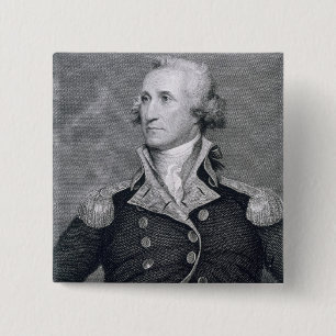 Macaron Carré 5 Cm George Washington, gravé par brun Durand de
