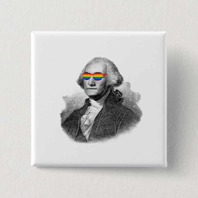 Macaron Carré 5 Cm George Washington Pride (Devant)