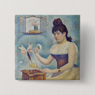 Macaron Carré 5 Cm Georges Seurat - Jeune Femme se Poudrant