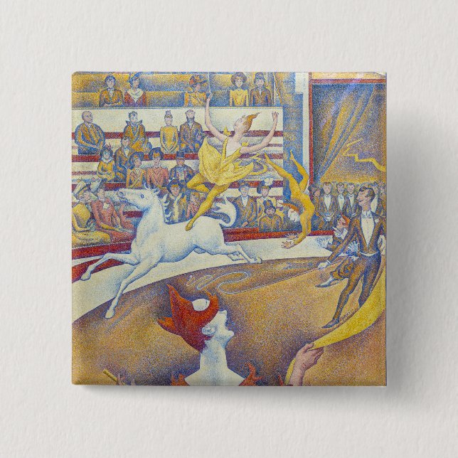 Macaron Carré 5 Cm Georges Seurat - Le Cirque (Devant)