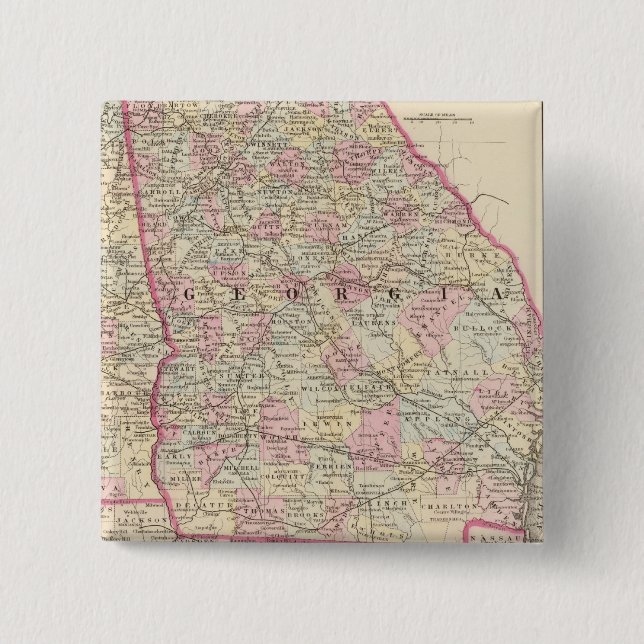 Macaron Carré 5 Cm Géorgie, Alabama (Devant)