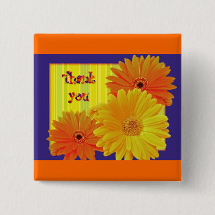 Macaron Carré 5 Cm Gerbera Daisy (Gerbera hybrida) - Jaune