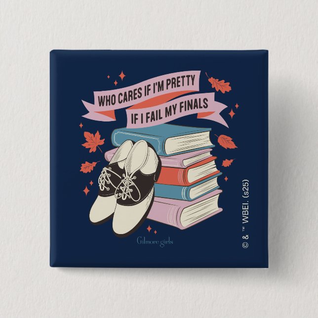 Macaron Carré 5 Cm Gilmore Girls Finals Quote Design (Devant)