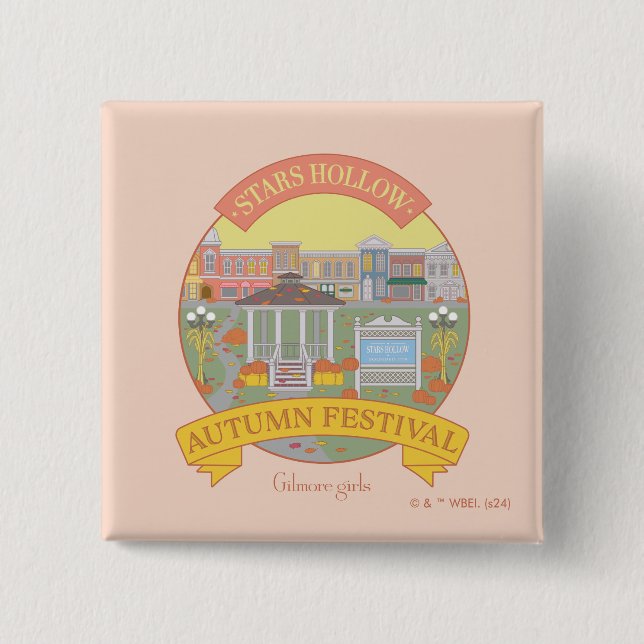 Macaron Carré 5 Cm Gilmore Girls | Stars Hollow Festival d'automne (Devant)