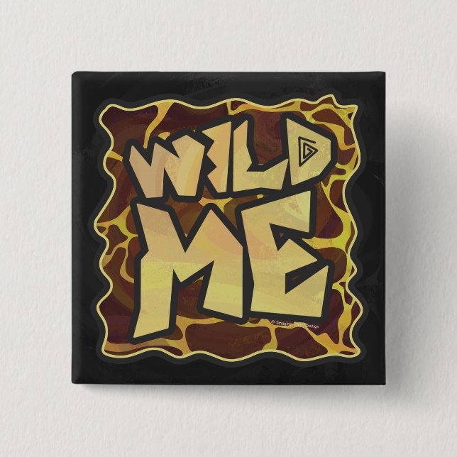 Macaron Carré 5 Cm Giraffe Brown et jaune (Devant)