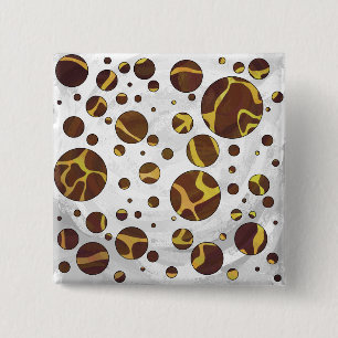 Macaron Carré 5 Cm Giraffe Brown et jaune