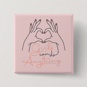 Macaron Carré 5 Cm Girls Can Do Anything