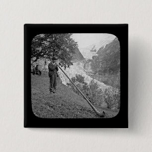 Macaron Carré 5 Cm Glissière de lanterne magique vintage d'Alphorn